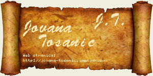 Jovana Tošanić vizit kartica